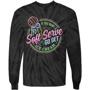 Volleyball Funny Soft Serve Saying Tie-Dye Long Sleeve Shirt