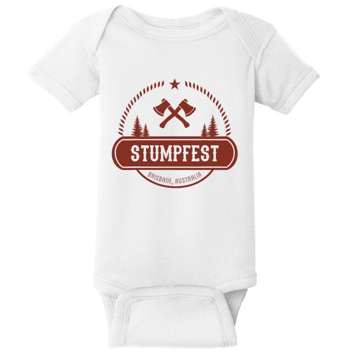 Vintage Funny Stumpfest 2024 Brisbane Get Sweaty Baby Bodysuit