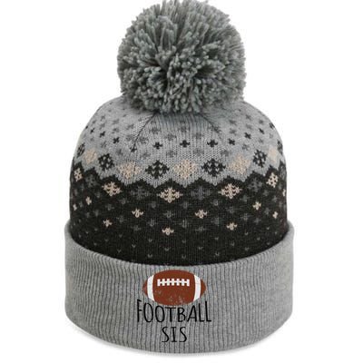 Vintage Football Sis American Football Fun Family Matching Cute Gift The Baniff Cuffed Pom Beanie