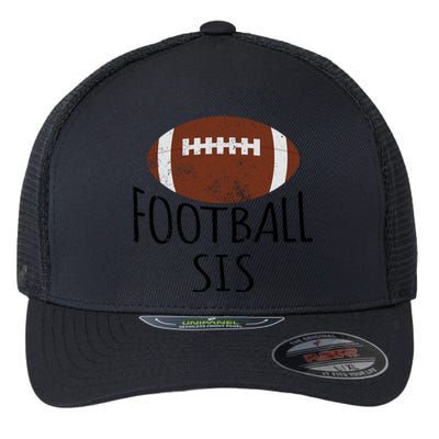 Vintage Football Sis American Football Fun Family Matching Cute Gift Flexfit Unipanel Trucker Cap