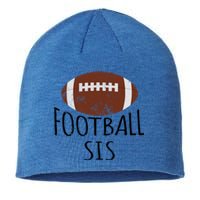 Vintage Football Sis American Football Fun Family Matching Cute Gift Sustainable Beanie