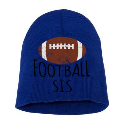 Vintage Football Sis American Football Fun Family Matching Cute Gift Short Acrylic Beanie