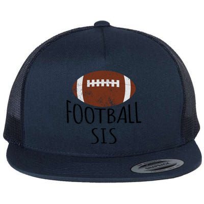 Vintage Football Sis American Football Fun Family Matching Cute Gift Flat Bill Trucker Hat