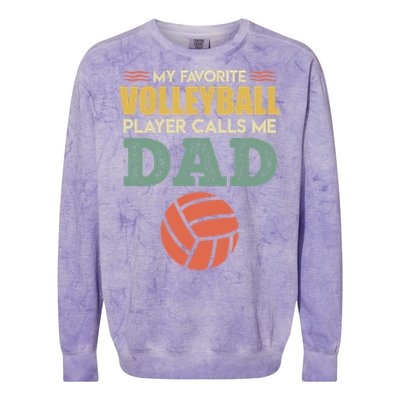 Volleyball Father Saying Volleyballer Gift Colorblast Crewneck Sweatshirt