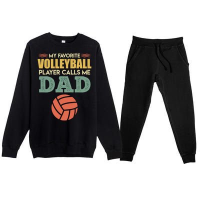 Volleyball Father Saying Volleyballer Gift Premium Crewneck Sweatsuit Set