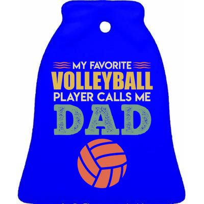 Volleyball Father Saying Volleyballer Gift Ceramic Bell Ornament