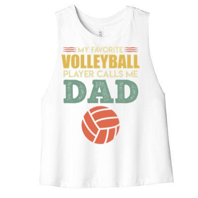 Volleyball Father Saying Volleyballer Gift Women's Racerback Cropped Tank