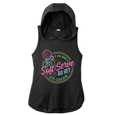 Volleyball Funny Soft Serve Saying Ladies PosiCharge Tri-Blend Wicking Draft Hoodie Tank