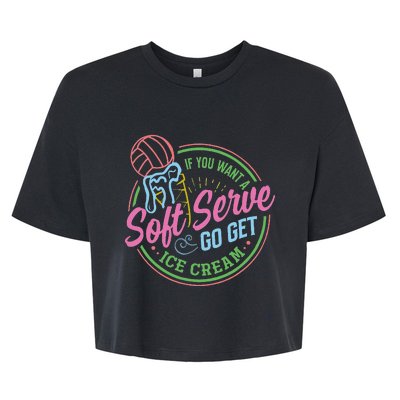 Volleyball Funny Soft Serve Saying Bella+Canvas Jersey Crop Tee