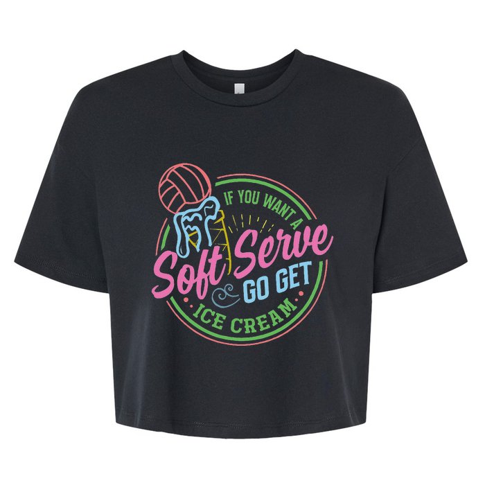 Volleyball Funny Soft Serve Saying Bella+Canvas Jersey Crop Tee