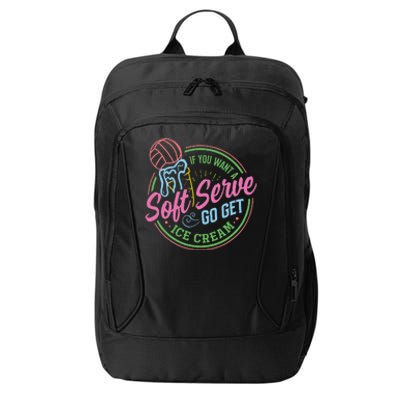 Volleyball Funny Soft Serve Saying City Backpack