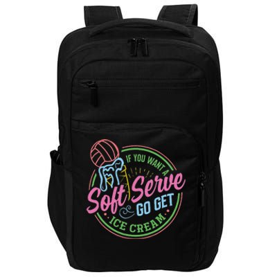 Volleyball Funny Soft Serve Saying Impact Tech Backpack