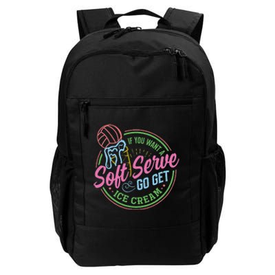 Volleyball Funny Soft Serve Saying Daily Commute Backpack