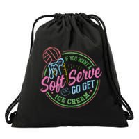 Volleyball Funny Soft Serve Saying Drawstring Bag