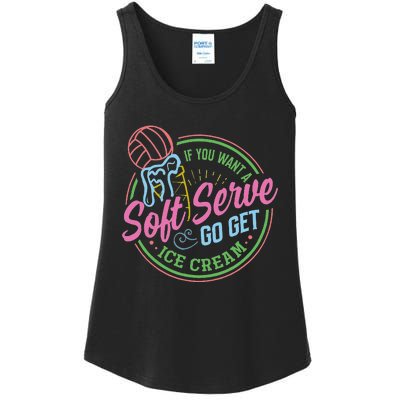 Volleyball Funny Soft Serve Saying Ladies Essential Tank