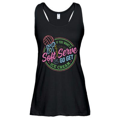 Volleyball Funny Soft Serve Saying Ladies Essential Flowy Tank