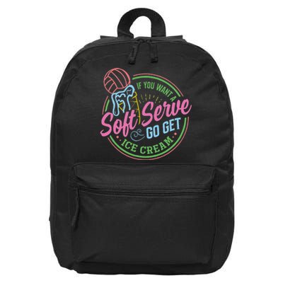 Volleyball Funny Soft Serve Saying 16 in Basic Backpack