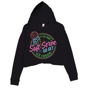 Volleyball Funny Soft Serve Saying Crop Fleece Hoodie