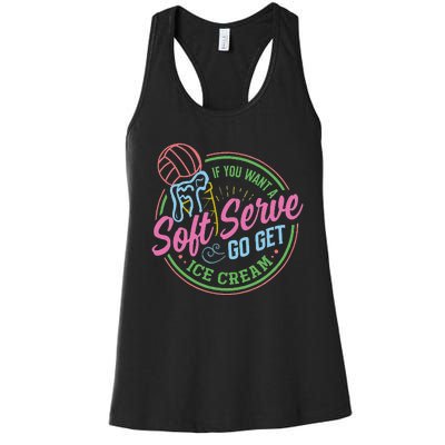 Volleyball Funny Soft Serve Saying Women's Racerback Tank