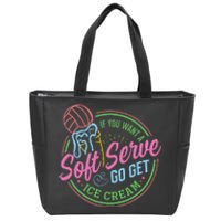 Volleyball Funny Soft Serve Saying Zip Tote Bag