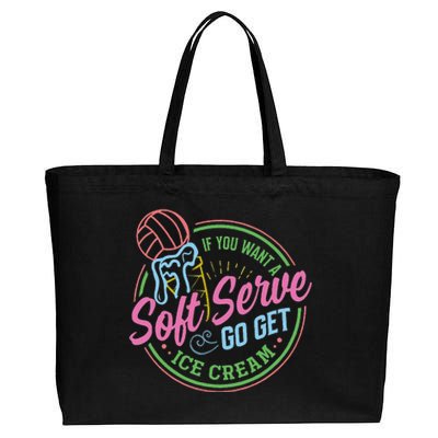 Volleyball Funny Soft Serve Saying Cotton Canvas Jumbo Tote