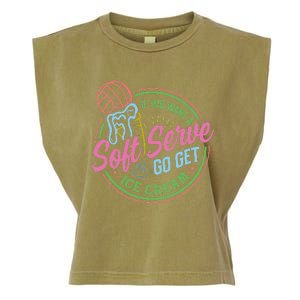 Volleyball Funny Soft Serve Saying Garment-Dyed Women's Muscle Tee