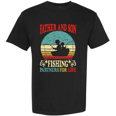 Vintage Father Son Fishing Partners For Life Dad Matching Garment-Dyed Heavyweight T-Shirt