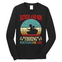 Vintage Father Son Fishing Partners For Life Dad Matching Long Sleeve Shirt