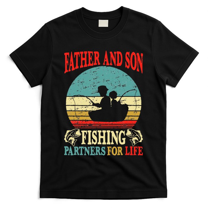 Vintage Father Son Fishing Partners For Life Dad Matching T-Shirt