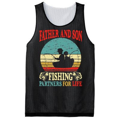 Vintage Father Son Fishing Partners For Life Dad Matching Mesh Reversible Basketball Jersey Tank