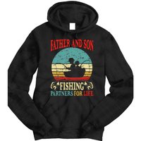 Vintage Father Son Fishing Partners For Life Dad Matching Tie Dye Hoodie