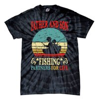 Vintage Father Son Fishing Partners For Life Dad Matching Tie-Dye T-Shirt