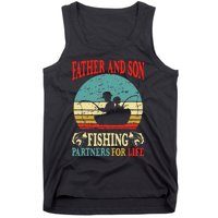 Vintage Father Son Fishing Partners For Life Dad Matching Tank Top