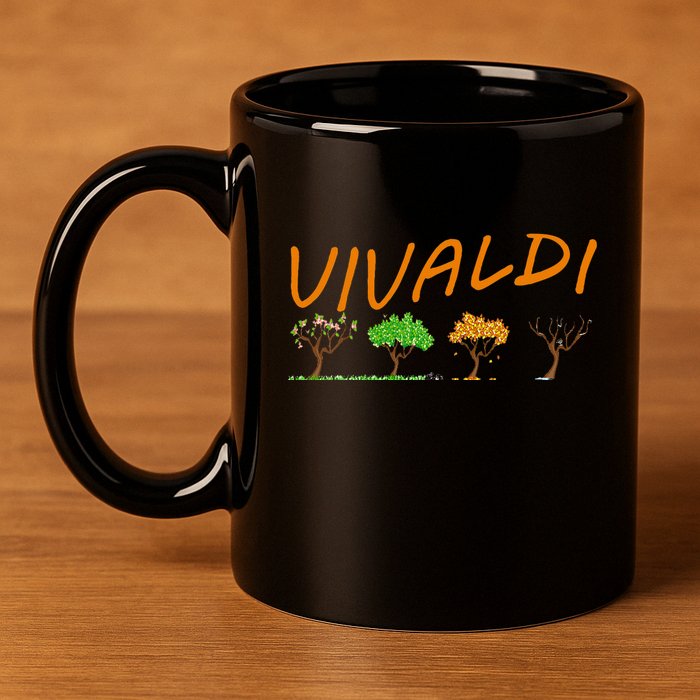 Vivaldi Four Seasons Classic Musical Gift 11oz C Handle Ceramic Mug