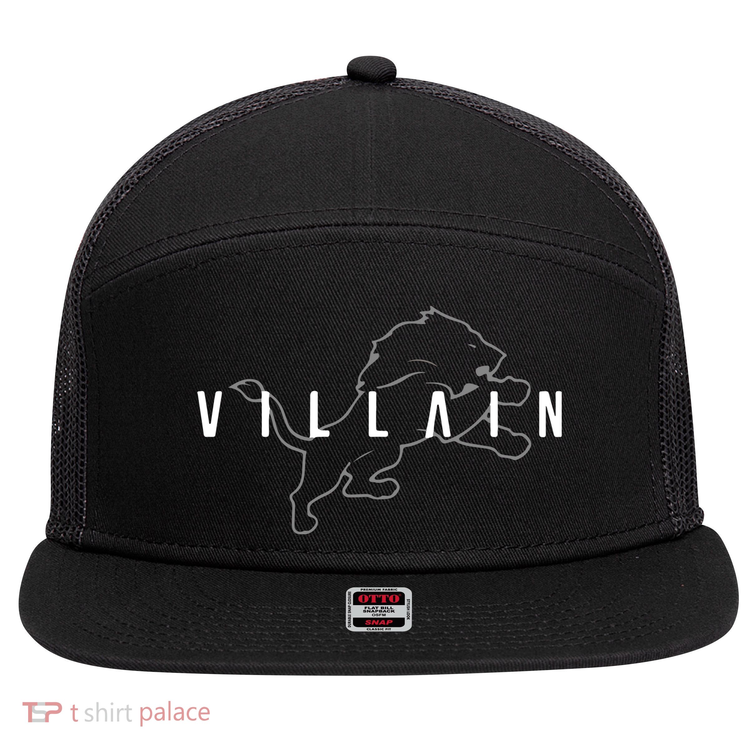 Villain Football Sports Fan 7 Panel Mesh Trucker Snapback Hat