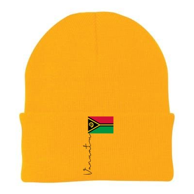 Vanuatu Flag Sport Pole Signature Gift Knit Cap Winter Beanie