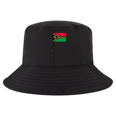 Vanuatu Flag Sport Pole Signature Gift Cool Comfort Performance Bucket Hat