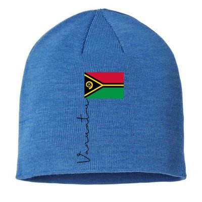 Vanuatu Flag Sport Pole Signature Gift Sustainable Beanie