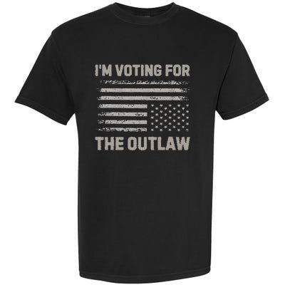 Voting For The Outlaw 2024 Election Garment-Dyed Heavyweight T-Shirt