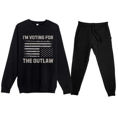 Voting For The Outlaw 2024 Election Premium Crewneck Sweatsuit Set