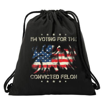 Voting For The Felon 2024 Election Drawstring Bag