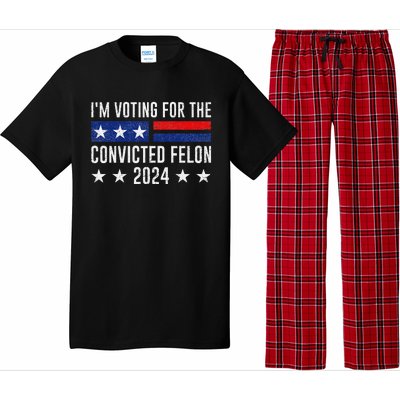 Voting For The Felon Trump 2024 Bold Political Statement Pajama Set