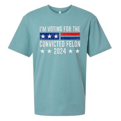 Voting For The Felon Trump 2024 Bold Political Statement Sueded Cloud Jersey T-Shirt