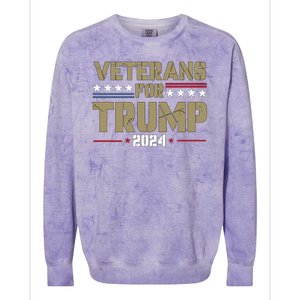 Veterans For Trump 2024 éLection 2024 Colorblast Crewneck Sweatshirt