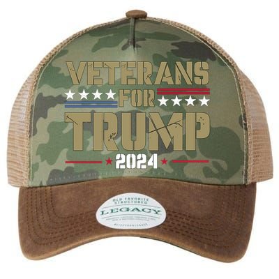 Veterans For Trump 2024 éLection 2024 Legacy Tie Dye Trucker Hat