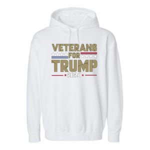 Veterans For Trump 2024 éLection 2024 Garment-Dyed Fleece Hoodie