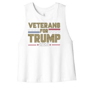 Veterans For Trump 2024 éLection 2024 Women's Racerback Cropped Tank