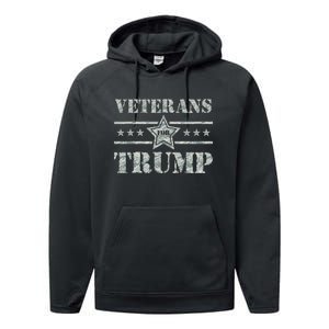 Veterans For Trump 2024 Performance Fleece Hoodie