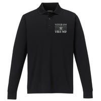 Veterans For Trump 2024 Performance Long Sleeve Polo