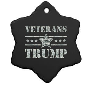 Veterans For Trump 2024 Ceramic Star Ornament